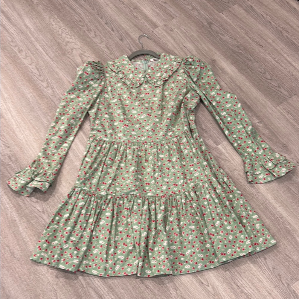 Batsheva Mini Prairie Dress in ditzy apple, size 16